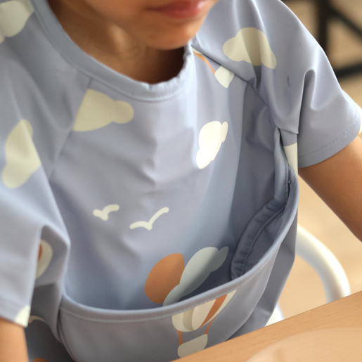 Babero con Mangas Impermeable Azul Beaba