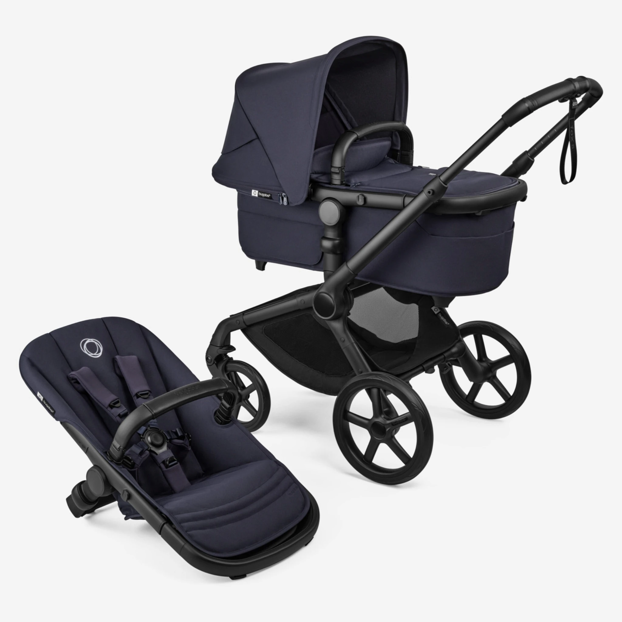Carrito Bugaboo Fox 5 Renew con capazo y silla Azul Indigo