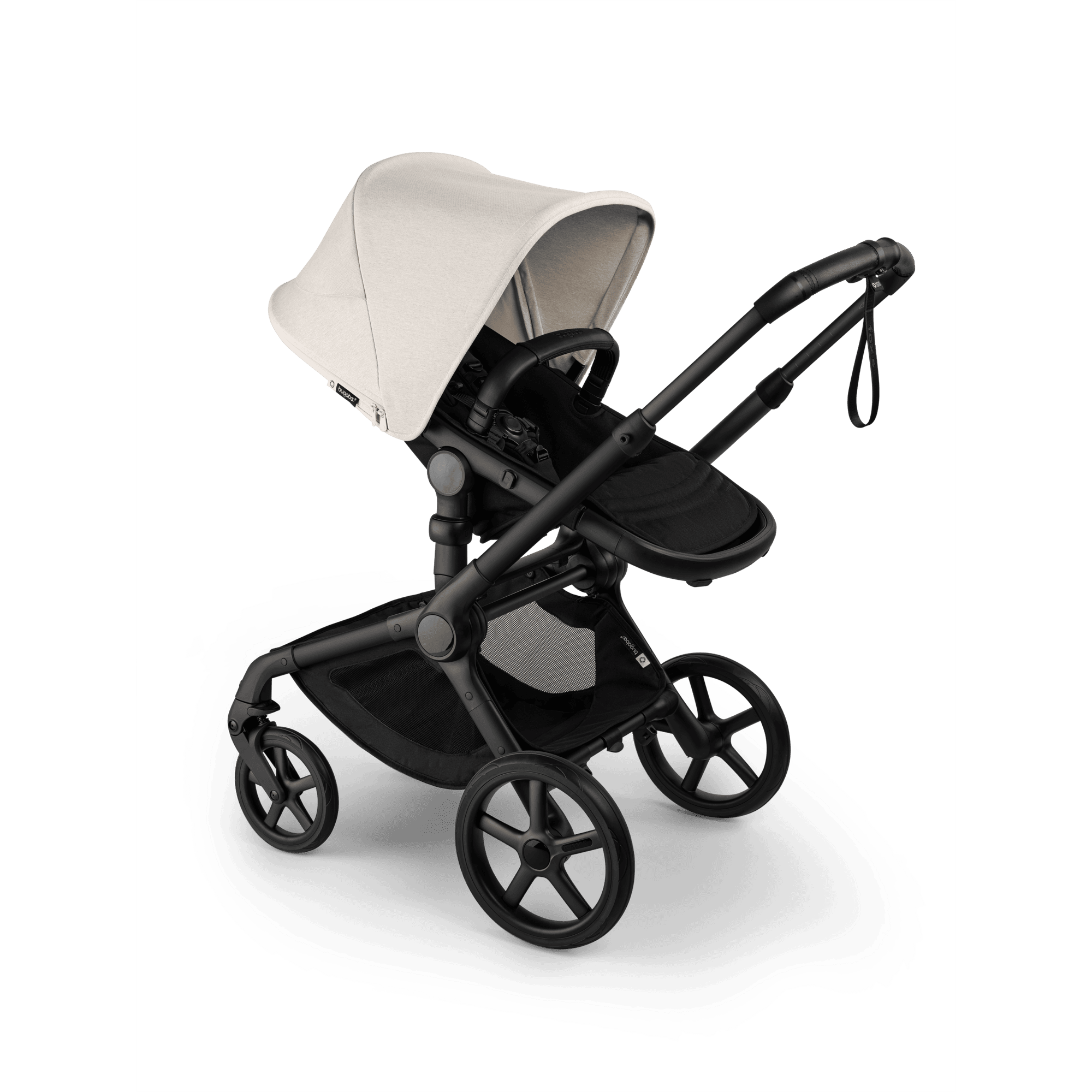 Carrito Bugaboo Fox 5 Renew con capazo y silla Negro Clasico Blanco Niebla